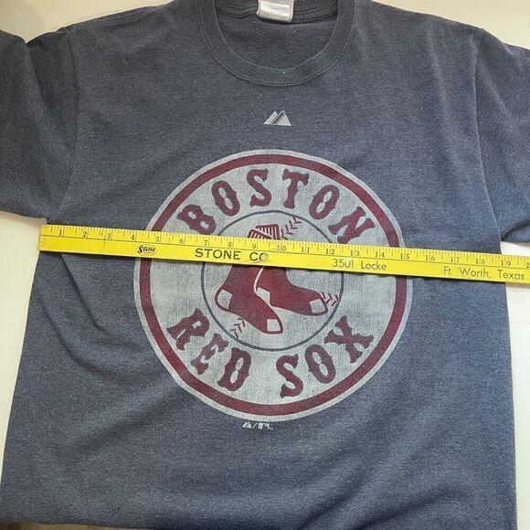 Majestic Boston Red Sox Circle Logo Cotton Blend Graphic Tee Gray Medium - Picture 4 of 8